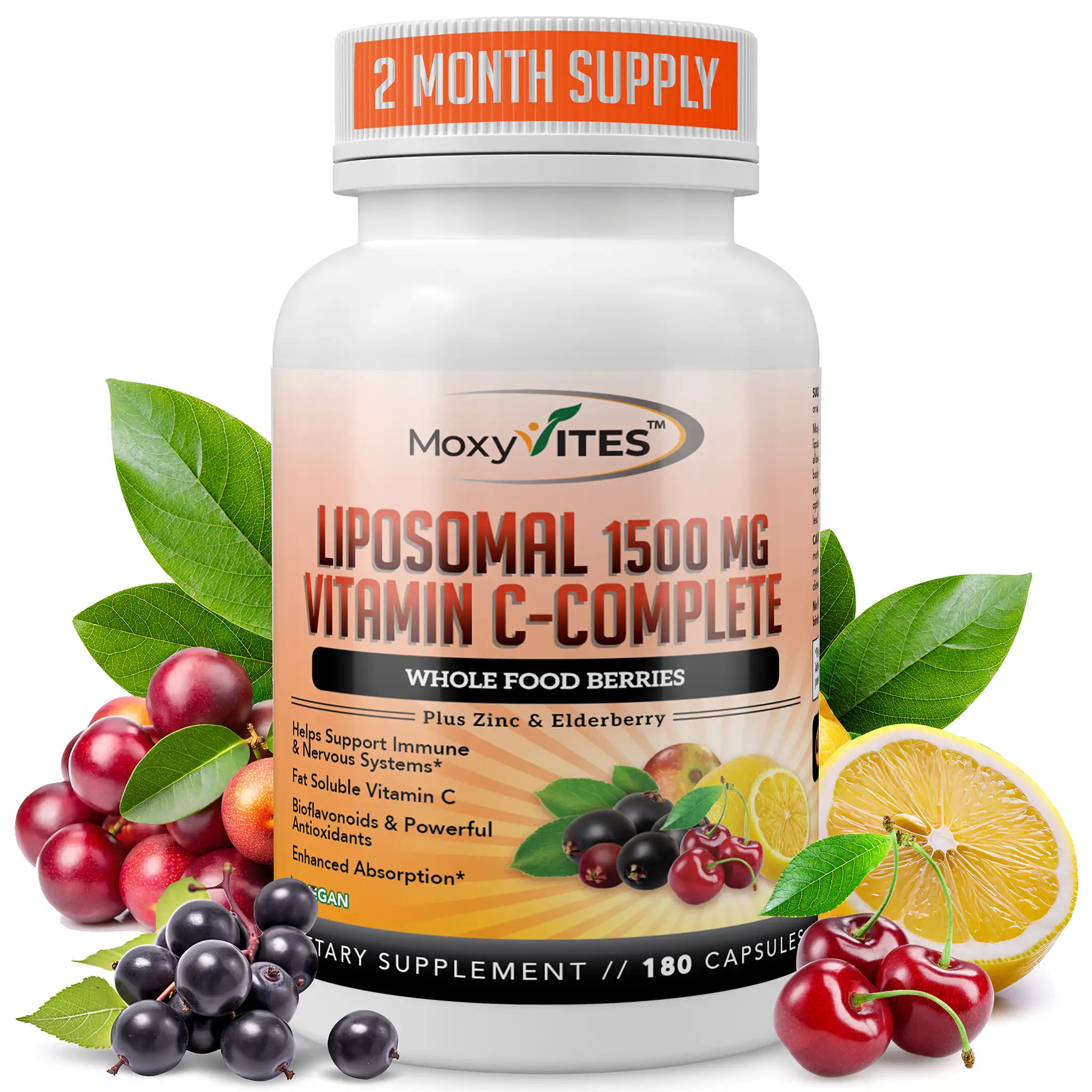 Liposomal Vitamin C with Zinc, Organic Elderberry